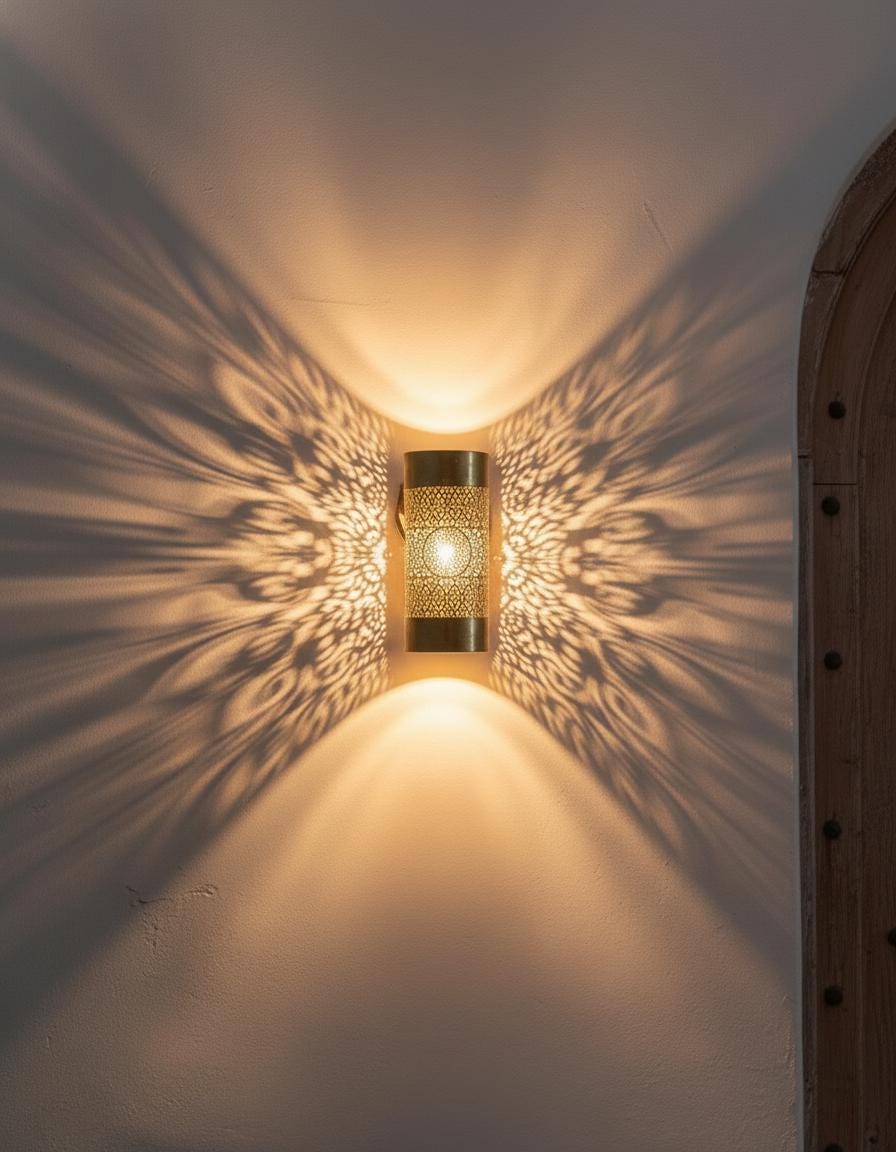 Handcrafted Moroccan Brass Sconce – Wall lights – Moroccan Wall Brass Pendant Light – Handcrafted Bohemian Lamp with Intricate Design,