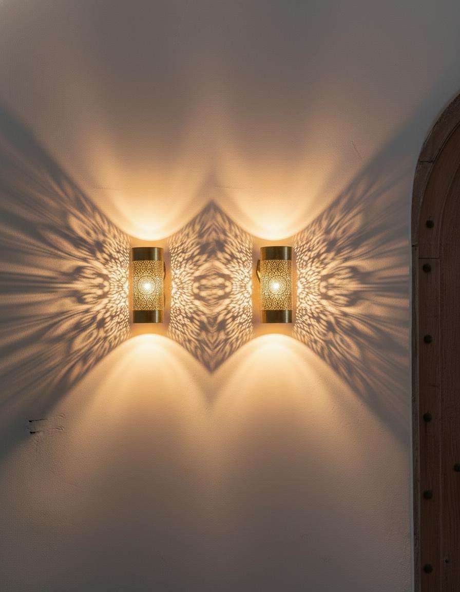 Handcrafted Moroccan Brass Sconce – Wall lights – Moroccan Wall Brass Pendant Light – Handcrafted Bohemian Lamp with Intricate Design,