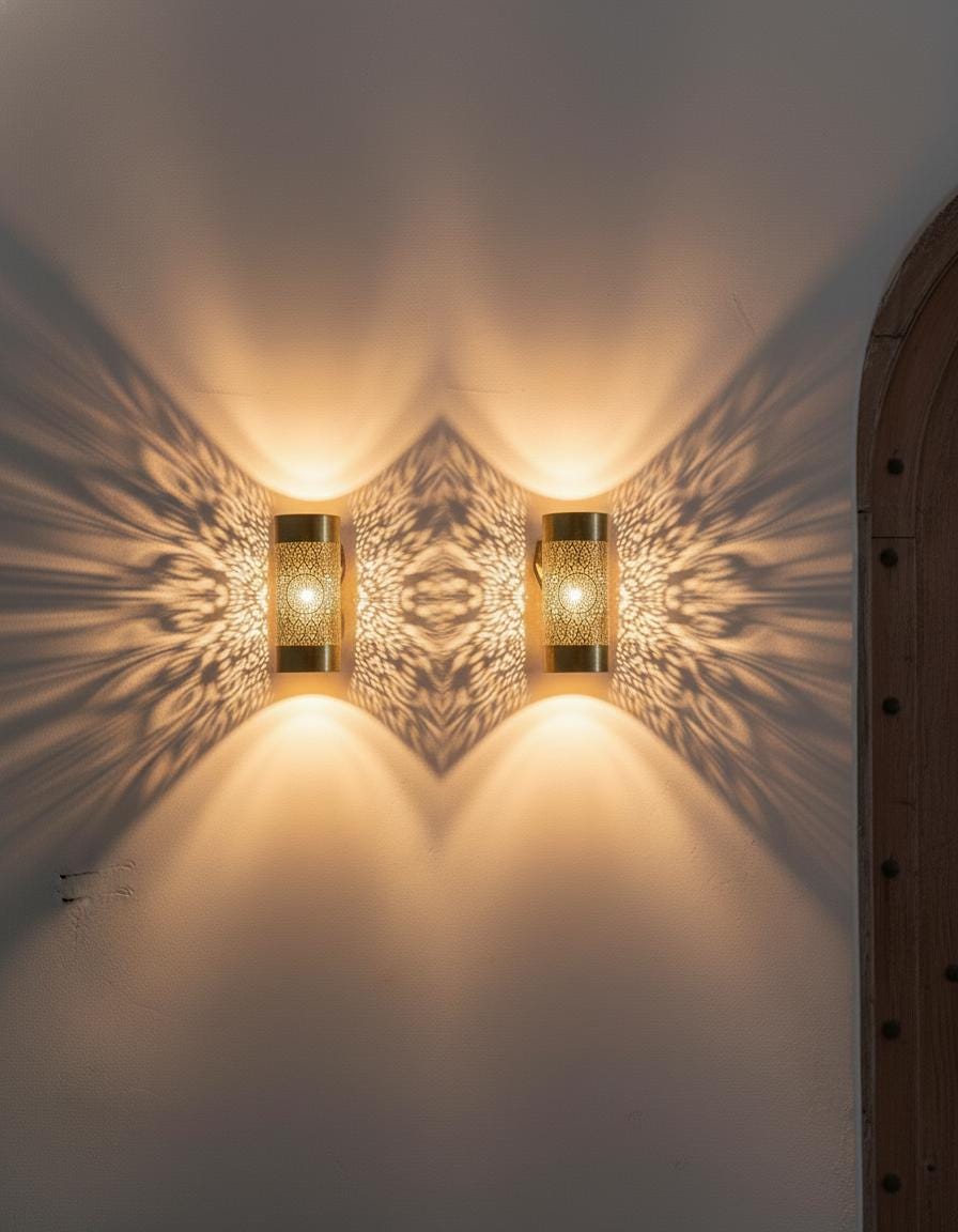 Handcrafted Moroccan Brass Sconce – Wall lights – Moroccan Wall Brass Pendant Light – Handcrafted Bohemian Lamp with Intricate Design,