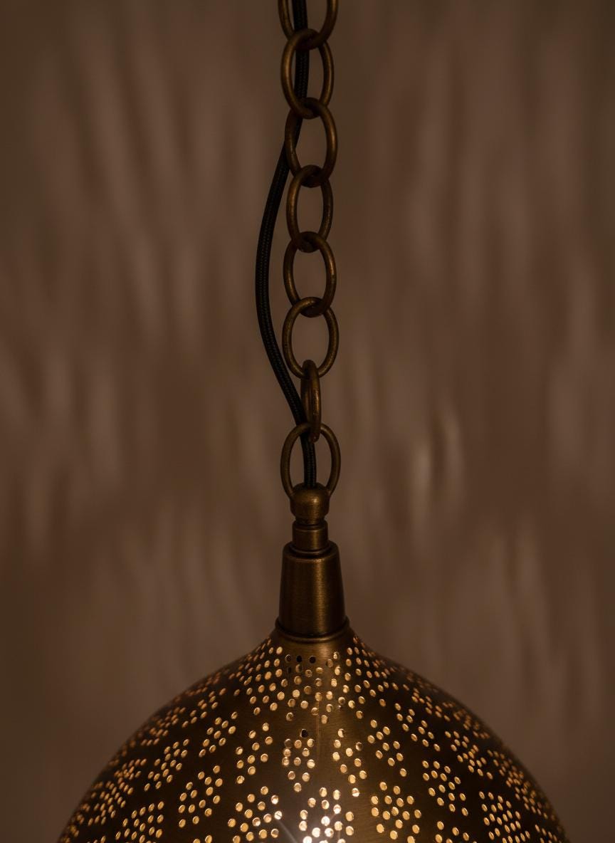 Handcrafted Moroccan brass pendant light , Handmade Hanging Lamp , Pendant Brass Light , Pendant Lighting ,Moroccan Light Fixtures