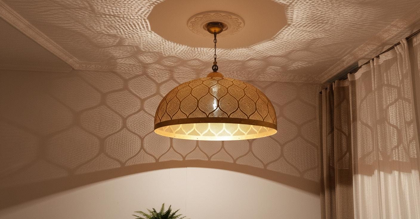 Handmade Moroccan Brass Pendant Light - Home Decor Lighting