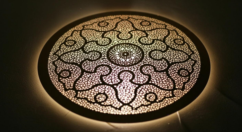 Moroccan brass round wall light lamp , Wall Brass Pendant Light , handmade wall light,copper sconce ,  Handmade Round Light Fixture