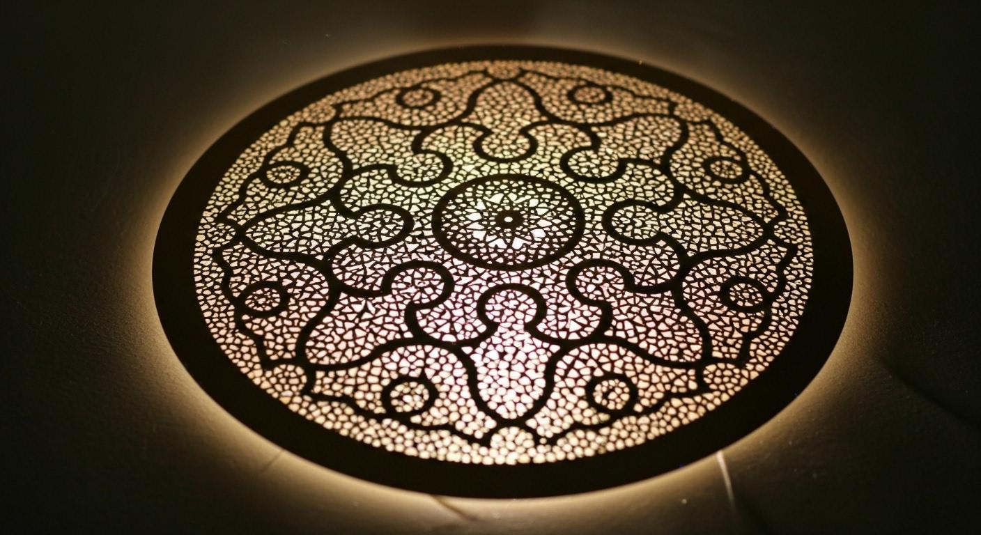 Moroccan brass round wall light lamp , Wall Brass Pendant Light , handmade wall light,copper sconce ,  Handmade Round Light Fixture