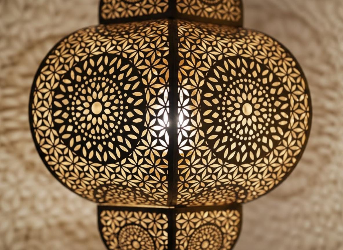 Handcrafted Moroccan brass pendant light , Handmade Hanging Lamp , Pendant Brass Light , Pendant Lighting ,Moroccan Light Fixtures