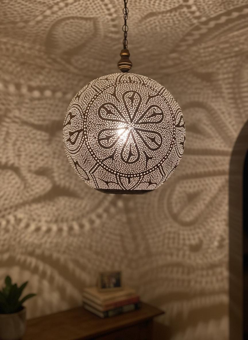 Moroccan Brass Pendant Light, Moroccan Ceiling Chandelier, Boho Lighting, Lampshades Lighting New Home Decor Lighting, Decorative Chandelier