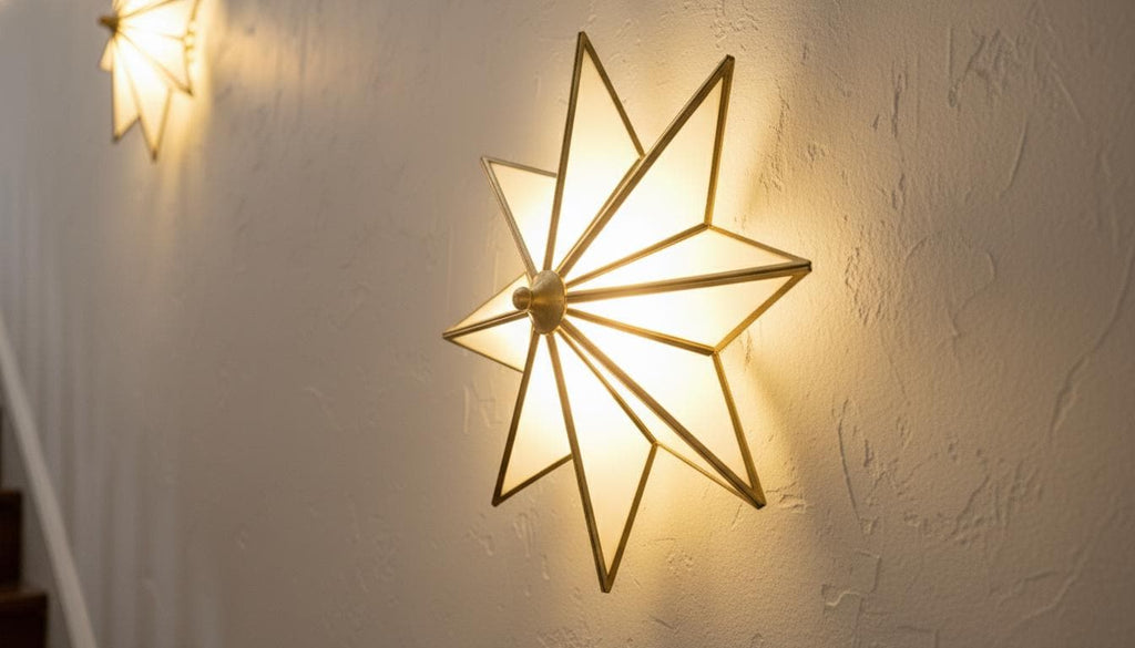 Handmade Moroccan Milk Glass Wall Light – Bronze Brass Chandelier – Glass Moroccan Wall Sconce –  Geometric Design Boho Hallway Lighting