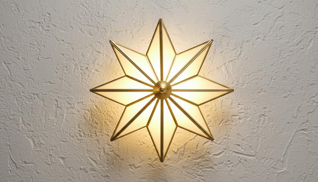 Handmade Moroccan Milk Glass Wall Light – Bronze Brass Chandelier – Glass Moroccan Wall Sconce –  Geometric Design Boho Hallway Lighting