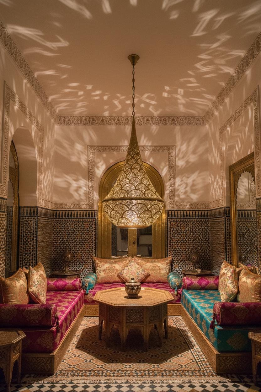 Handmade Moroccan Brass Pendant Light: Arabian Home Decor