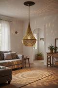 Handmade Moroccan Brass Pendant Light: Arabian Home Decor