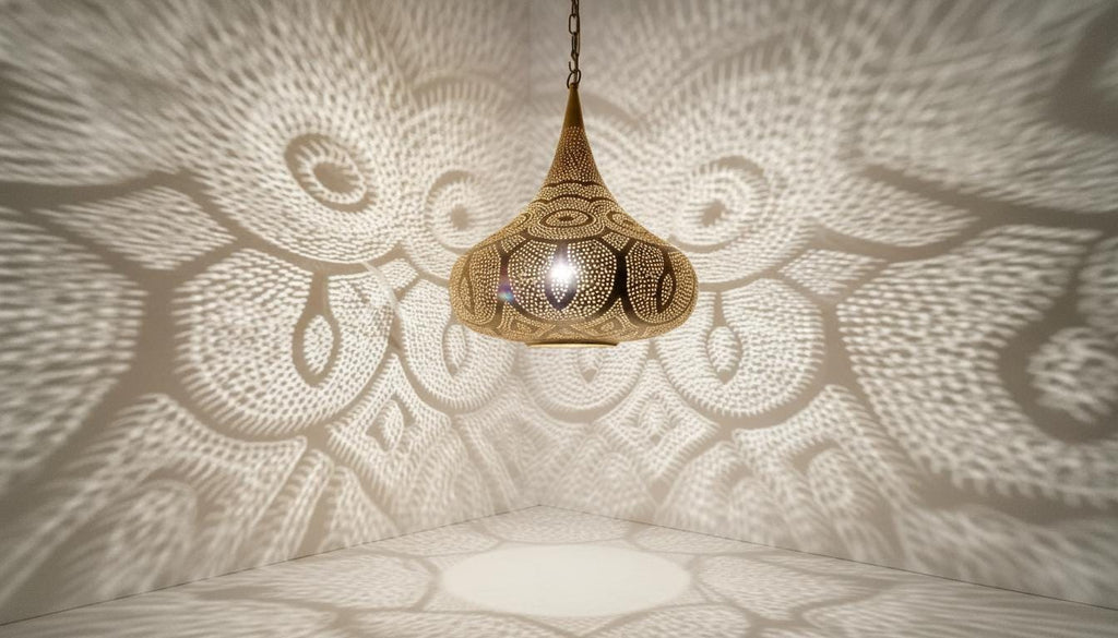 Moroccan Brass Pendant Light: Handmade Hanging Lamp