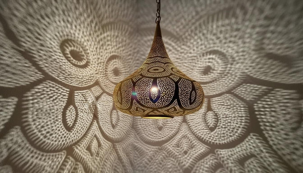 Moroccan Brass Pendant Light: Handmade Hanging Lamp