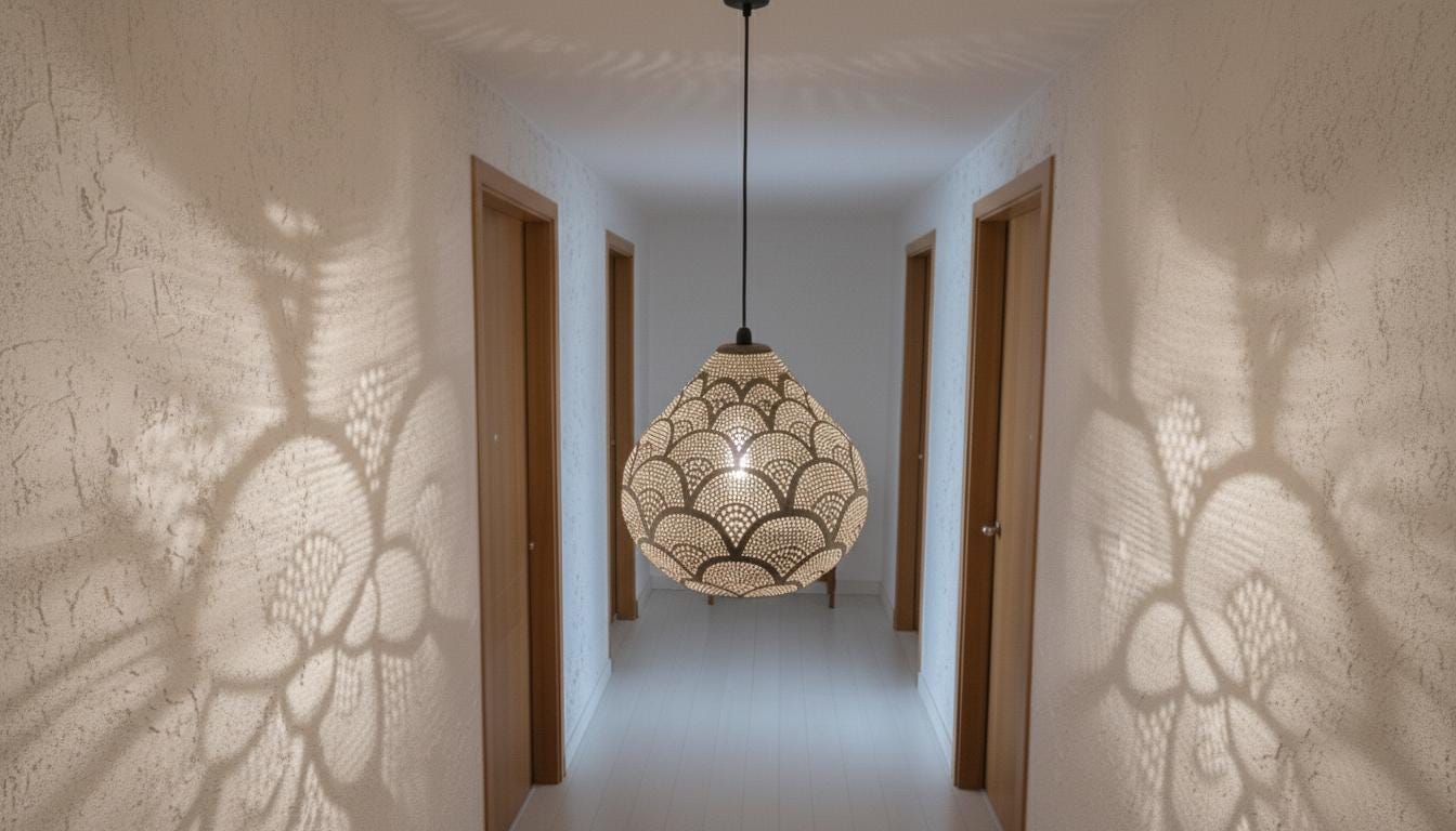 Moroccan Ceiling Fixture Light,Pendant Lighting,Simple Moroccan Pendant Lamp ,Boho Chandelier Lighting,Pierced Teardrop Boho Lamp