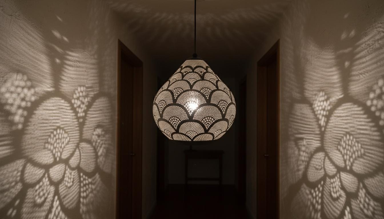 Moroccan Ceiling Fixture Light,Pendant Lighting,Simple Moroccan Pendant Lamp ,Boho Chandelier Lighting,Pierced Teardrop Boho Lamp
