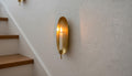 Handmade Moroccan Brass Wall Sconce: Gold Leaf Accent, Boho Lighting