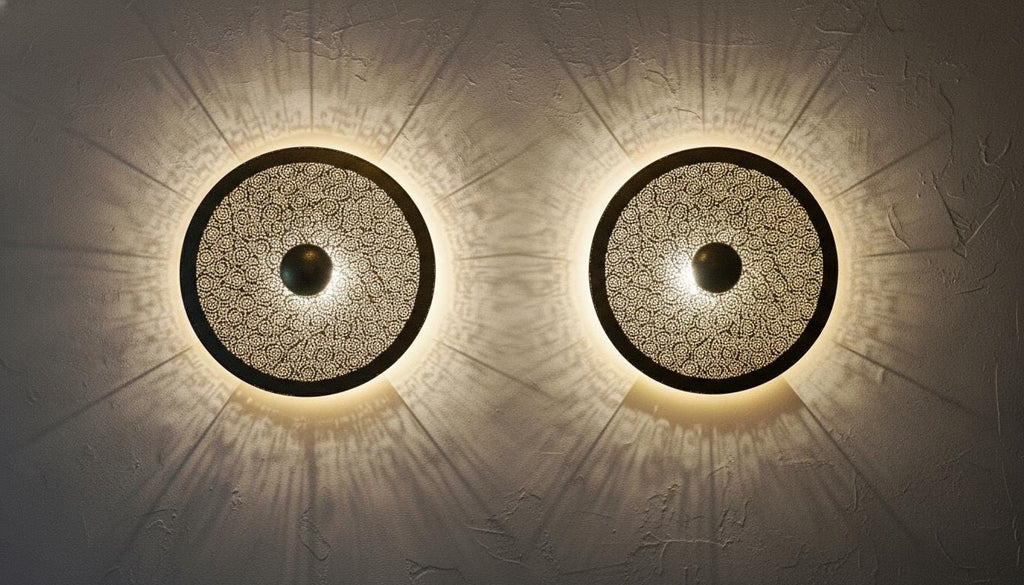 Moroccan Wall Brass Pendant Light – Handmade Moroccan Brass Wall Sconce – Vintage Shadow Wall Decor Morocco Brass lantern