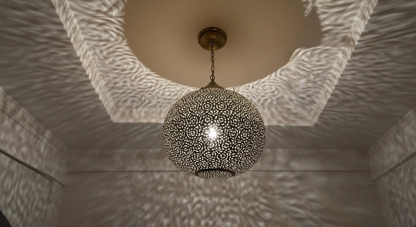 Handcrafted Moroccan Brass Pendant Light -Brass pendant light - Ceiling Light Fixtures -Lampshades Lighting New Home Boho Decor Lighting