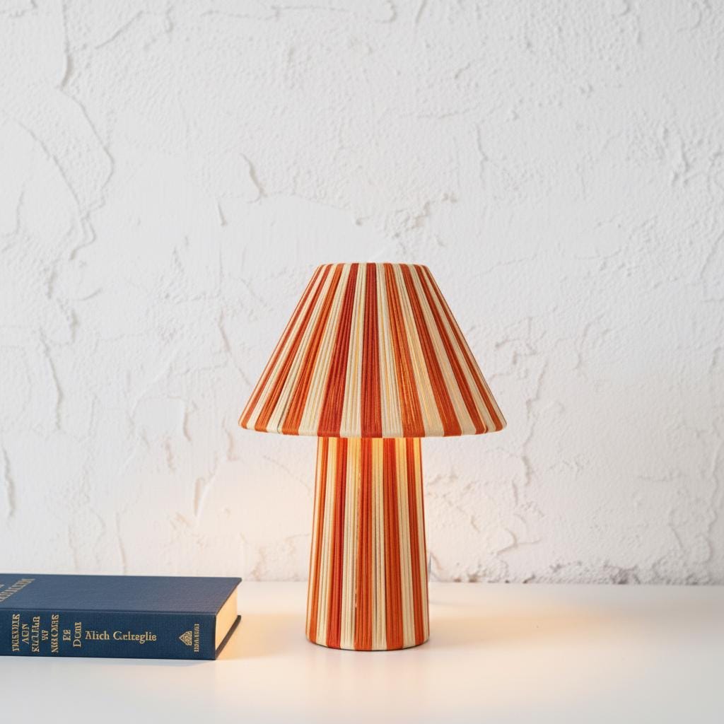 table lampshades — Moroccan handmade in raffia, raffia pendant light, hanging raffia lampshade.