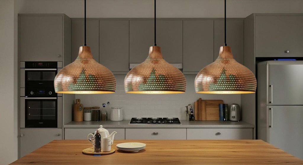 Oxidized Dome Ceiling Fixture , Perforated Moroccan Hanging Lamp ,Moroccan Verdigris Copper Pendant Light ,Farmhouse Pendant Lights