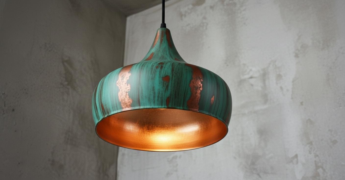Oxidized pendant Copper Patina Light , Green Patina Dome Lamp , Hanging Pendant Lighting, Kitchen Island Lighting ,Ceiling Light Fixture