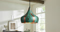 Oxidized pendant Copper Patina Light , Green Patina Dome Lamp , Hanging Pendant Lighting, Kitchen Island Lighting ,Ceiling Light Fixture