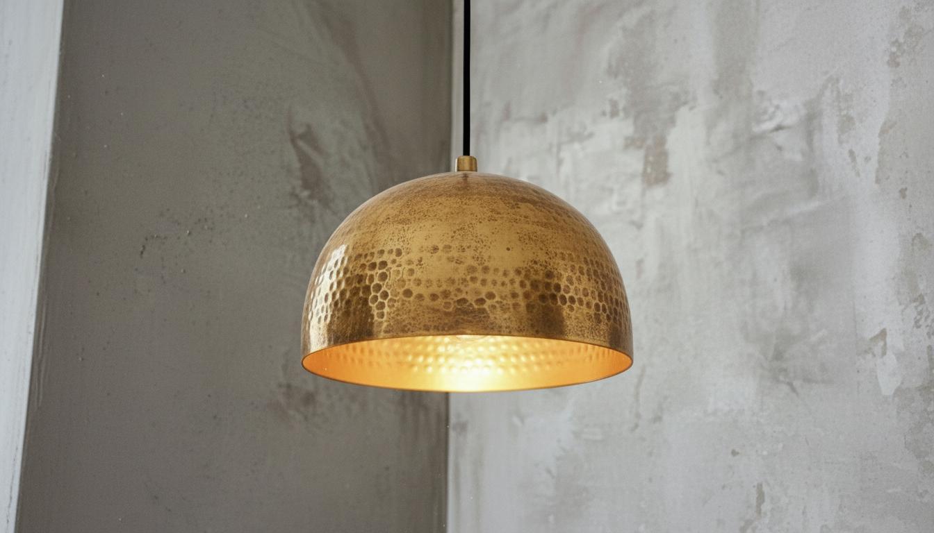 Hammered brass dome ceiling light for kitchen island, modern mid century style ,Moroccan Boho Lighting , Brass Oxide Ceiling Lamp