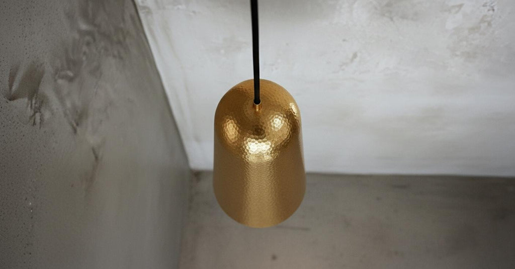 Set of 2 Handmade Hammered Copper and Brass Pendant Lights | Modern Boho Ceiling Lighting for Kitchen Island or Dining Room Decor