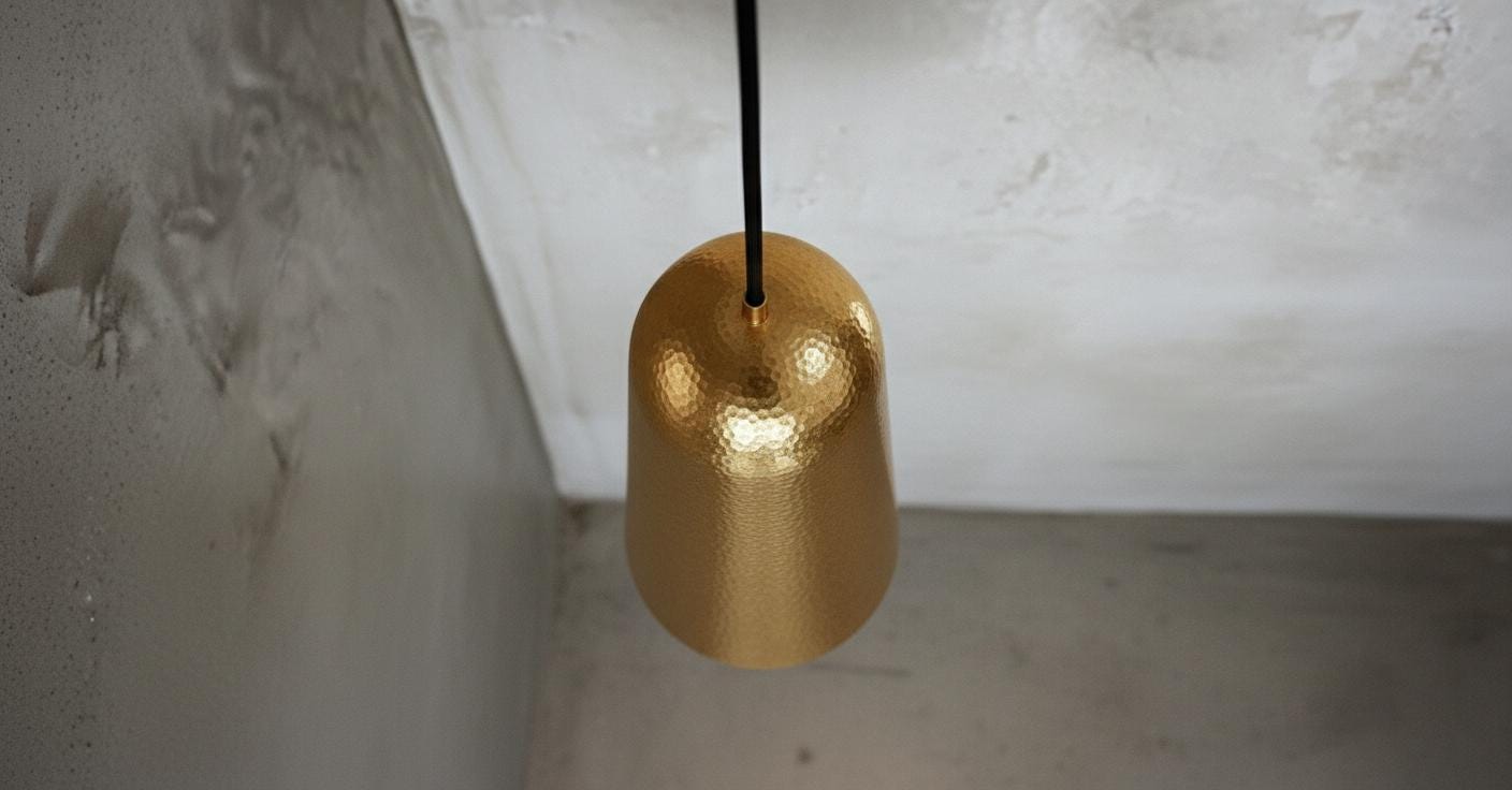 Set of 2 Handmade Hammered Copper and Brass Pendant Lights | Modern Boho Ceiling Lighting for Kitchen Island or Dining Room Decor