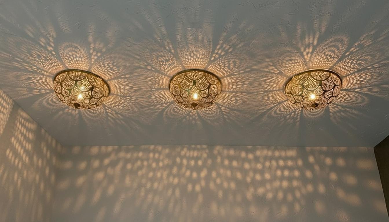 Flush Ceiling Light, Handmade Moroccan Brass Wall Sconce , Simple Moroccan Ceiling lamps, Ceiling Light Fixture , Moroccan light design