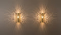 Set of 2 Moroccan Brass Wall Sconces: Handcrafted Geometric Lamps
