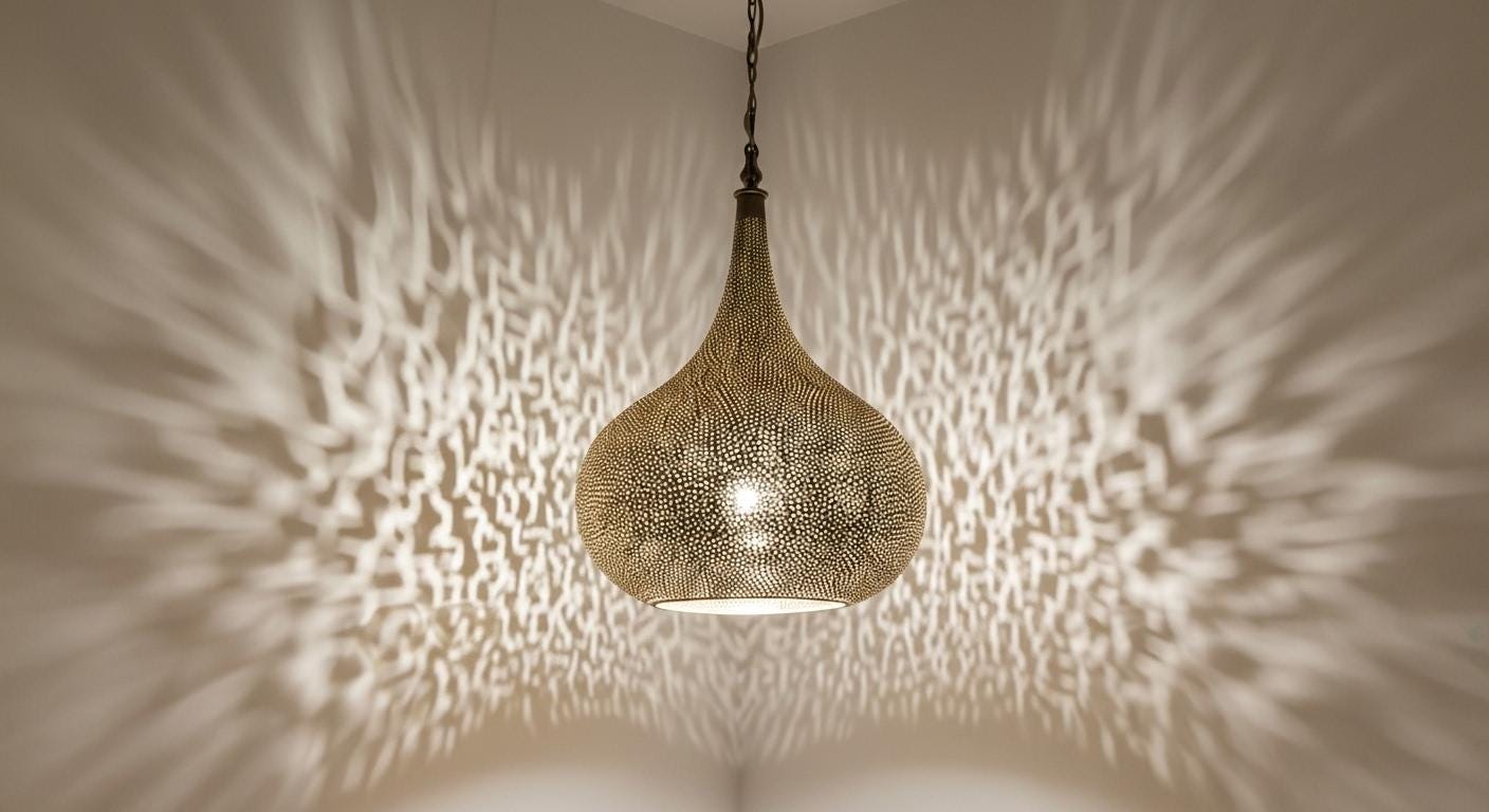 Moroccan Brass Pendant Light , Moroccan Light Fixtures , Simple Moroccan Hanging Lamp ,Moroccan handmade design , Moroccan Chandelier