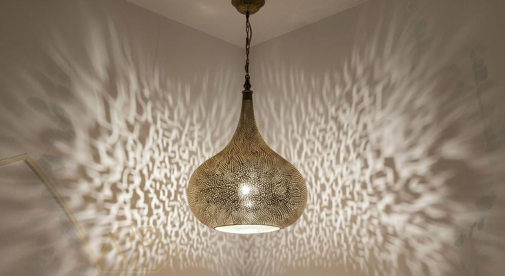 Moroccan Brass Pendant Light , Moroccan Light Fixtures , Simple Moroccan Hanging Lamp ,Moroccan handmade design , Moroccan Chandelier