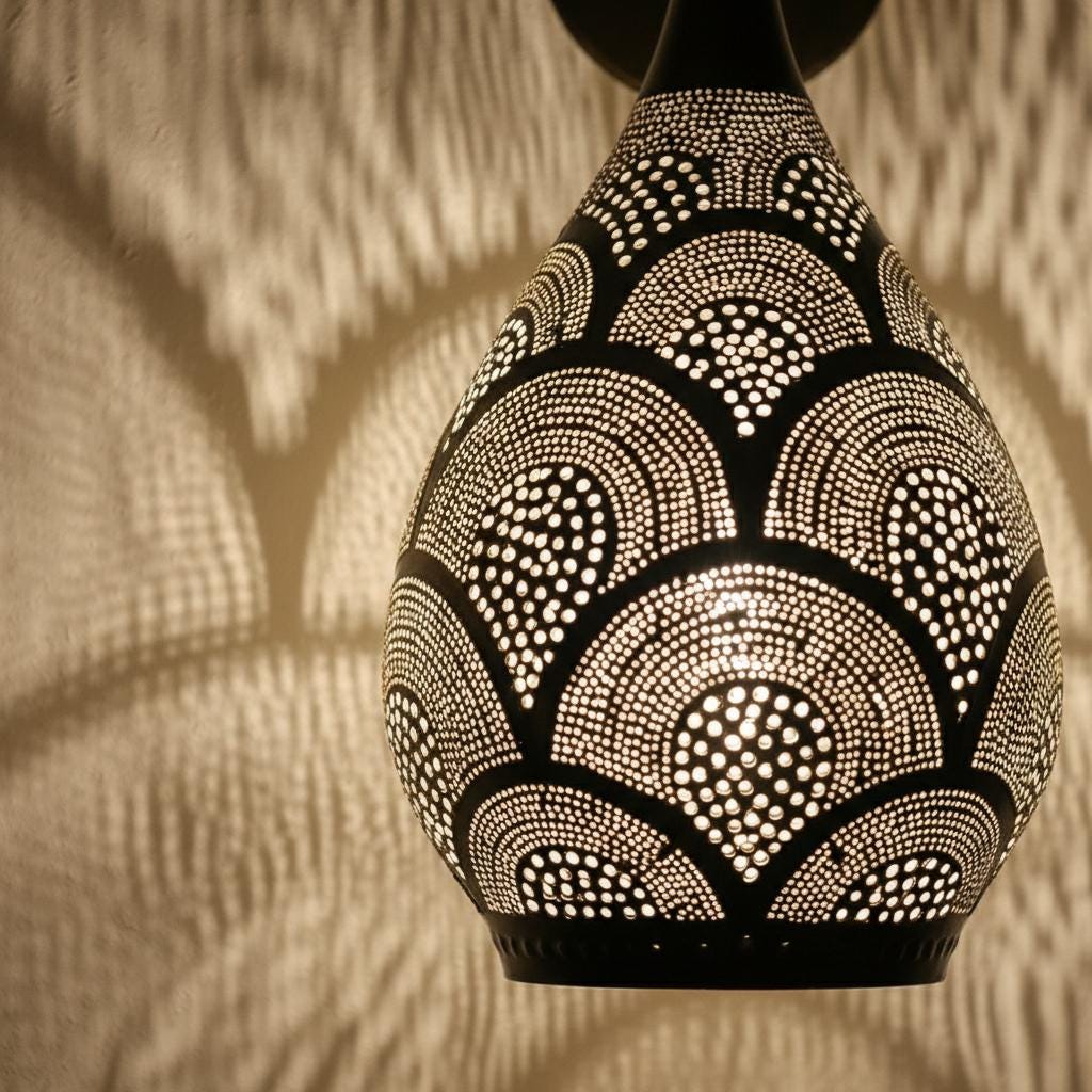 Handmade Moroccan Brass Wall Sconce , Copper Wall Lamp ,Moroccan Industrial Lighting ,Handmade Pierced Wall Lamp ,Handmad wall Light Fixture