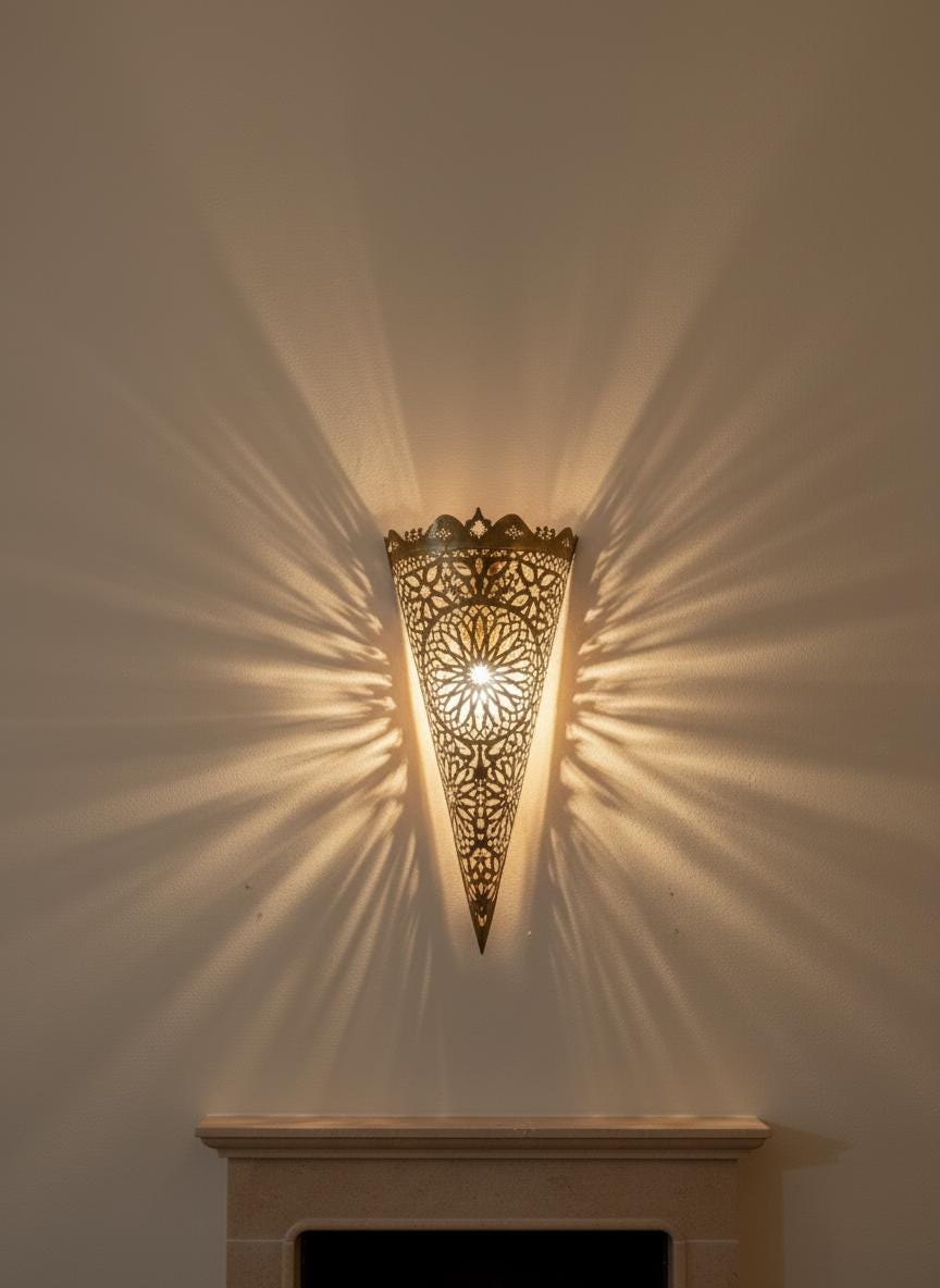 Moroccan Brass Wall Sconces ,Handmade Moroccan Brass Wall Sconce ,lampshade wall light, Brass wall lamp ,Art Decor Light Wall Sconce