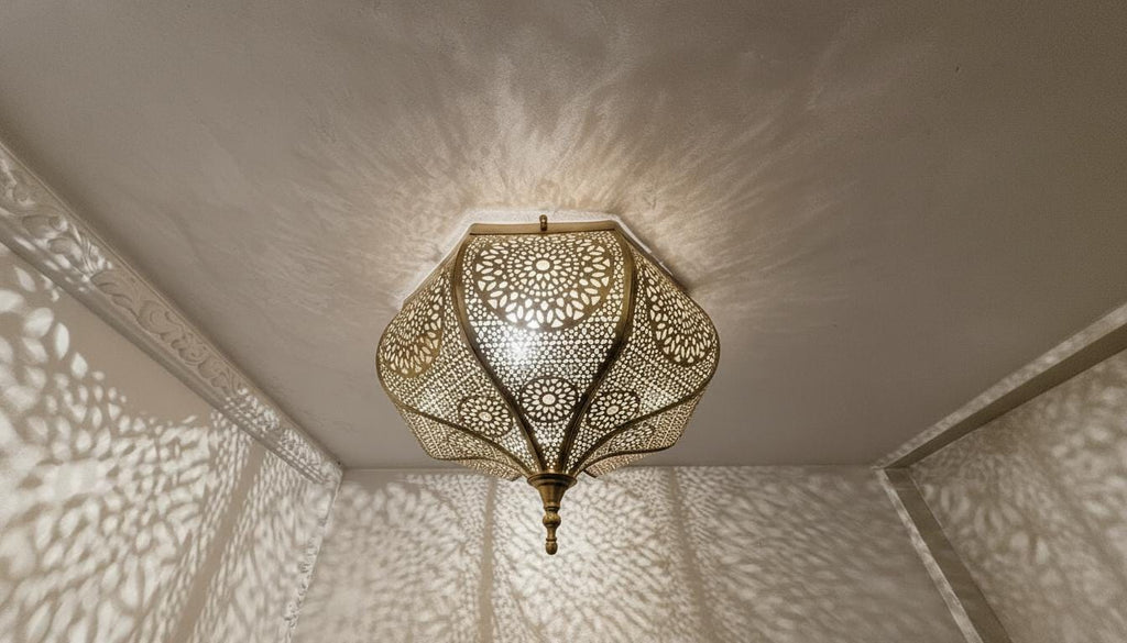 Hand-Engraved Moroccan Brass Wall Sconce -Flush Ceiling Light - Moroccan Handmade Wall Light - Sconce lamp shades Handcrafted Copper