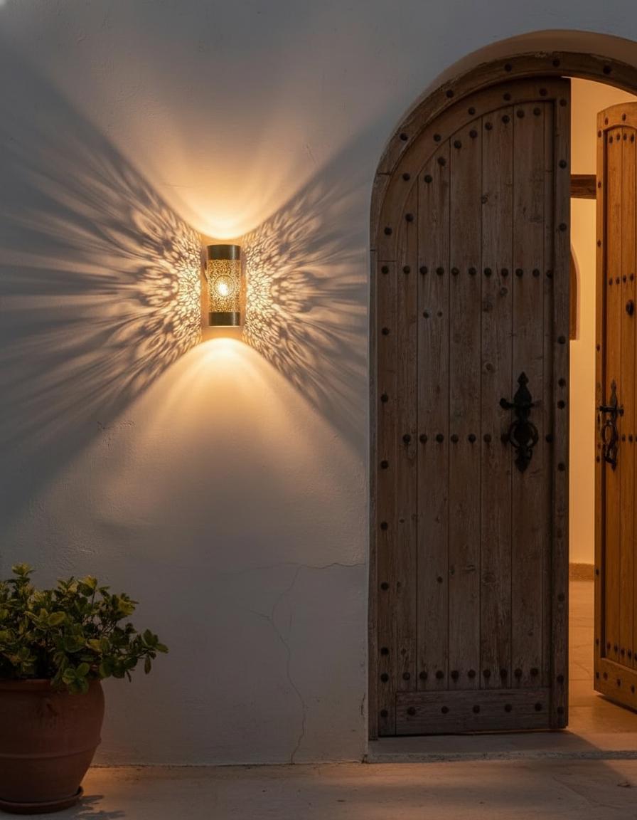 Handcrafted Moroccan Brass Sconce , Engraved Brass Moroccan , Handmad wall Light Fixture ,Brass Wall decor lamp,Wall Lighting Decor