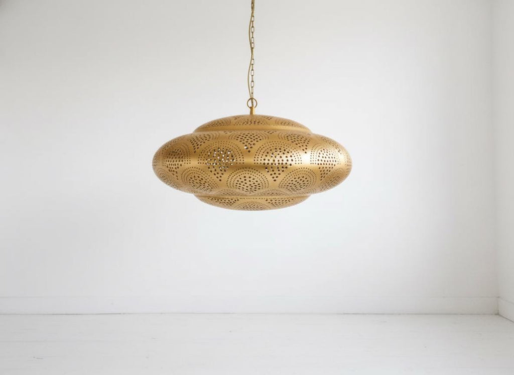 Handmade Moroccan Brass Pendant Light: Boho Home Decor