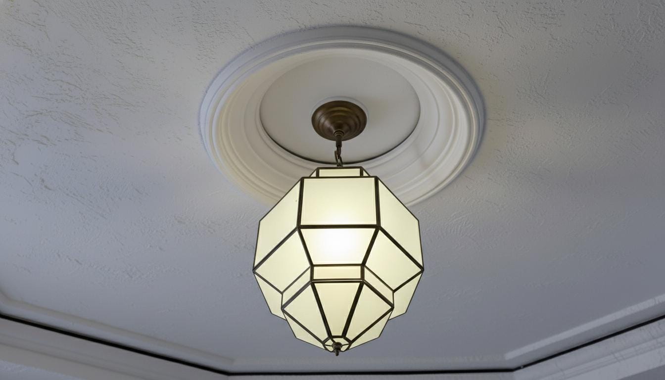 Handmade Moroccan Milk Glass Pendant Light: Bronze Brass Chandelier