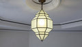 Handmade Moroccan Milk Glass Pendant Light: Bronze Brass Chandelier