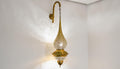 Handmade Moroccan Brass Wall Sconce | Tear Drop Filigree Light Fixture | Moroccan Brass Pendant Light | Gold Shadow Light for Living Room or Hallway