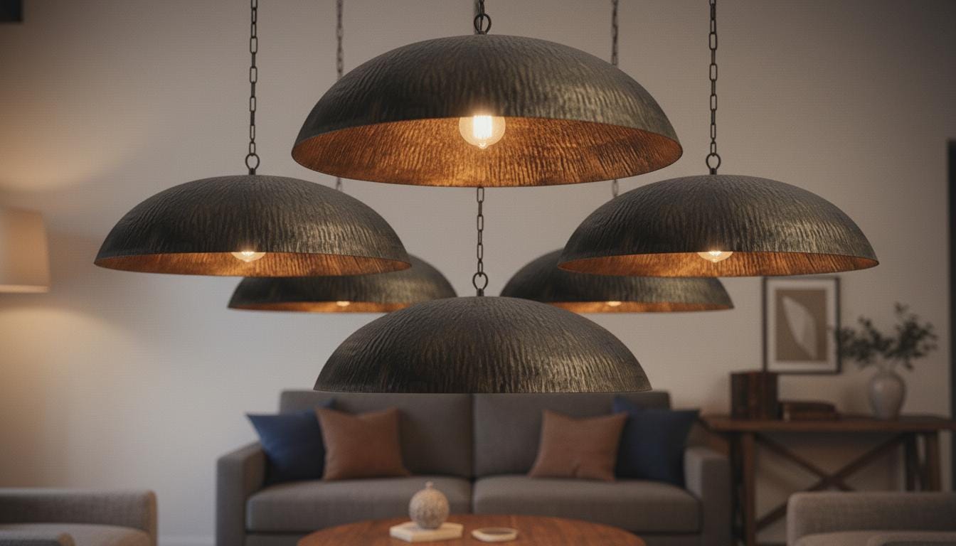 Hammered Antique Brass Dome Light Fixture , Brass Oxide Ceiling Lamp ,Handcrafted Ceiling Lamp | Moroccan Lighting Fixture | Hanging Lamp