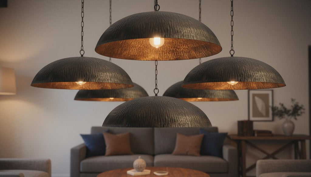 Hammered Antique Brass Dome Light Fixture , Brass Oxide Ceiling Lamp ,Handcrafted Ceiling Lamp | Moroccan Lighting Fixture | Hanging Lamp