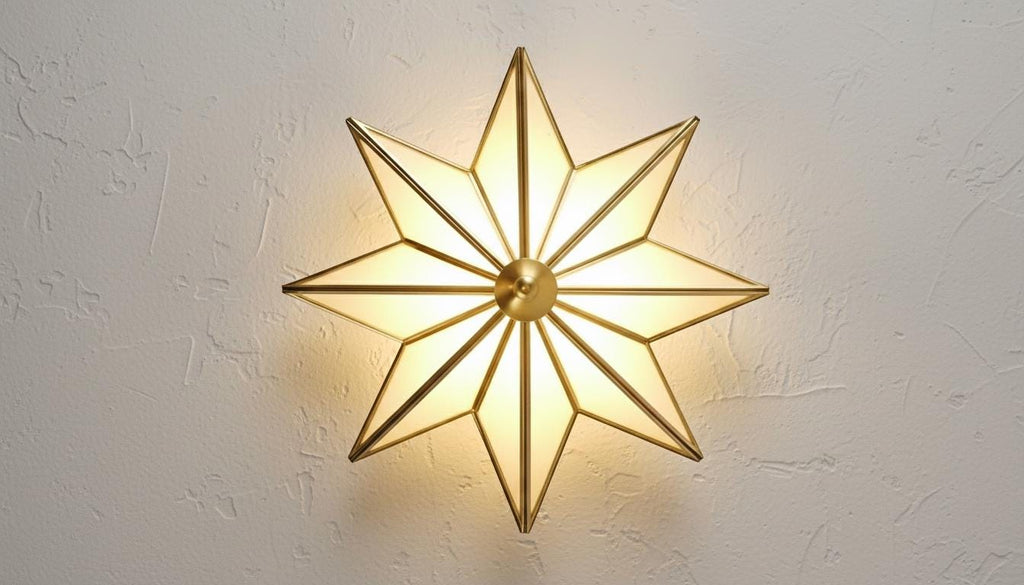 Handmade Moroccan Milk Glass Wall Light – Bronze Brass Chandelier – Glass Moroccan Wall Sconce –  Geometric Design Boho Hallway Lighting