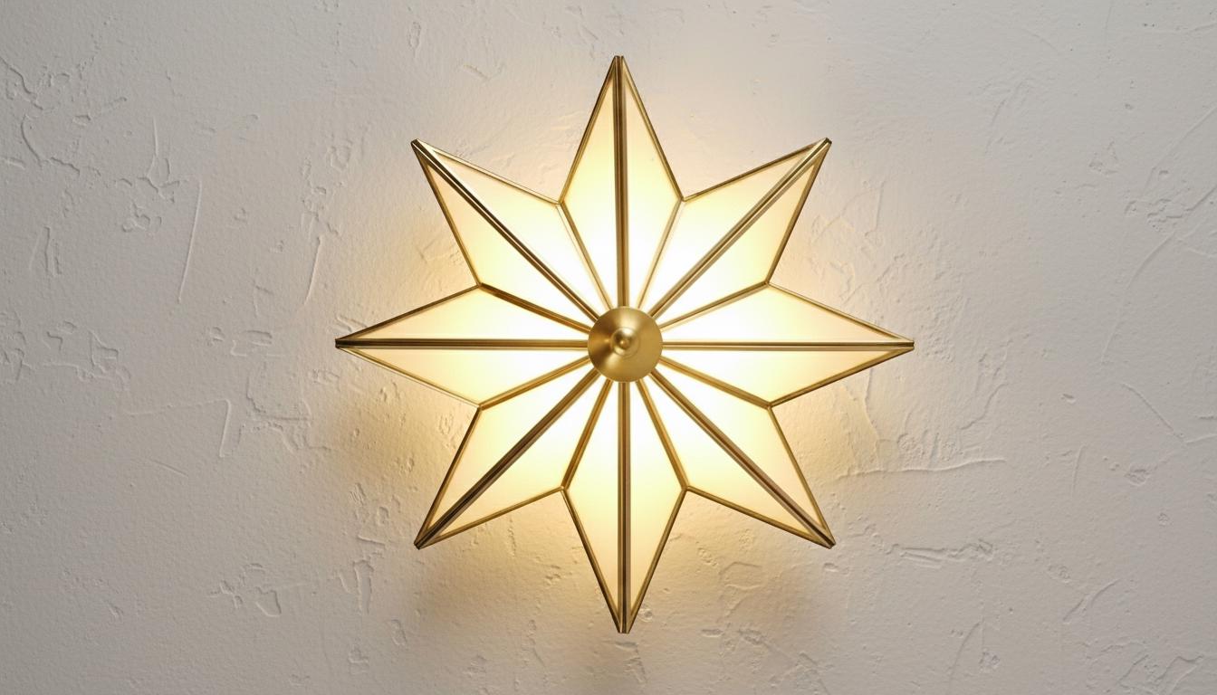 Handmade Moroccan Milk Glass Wall Light – Bronze Brass Chandelier – Glass Moroccan Wall Sconce –  Geometric Design Boho Hallway Lighting