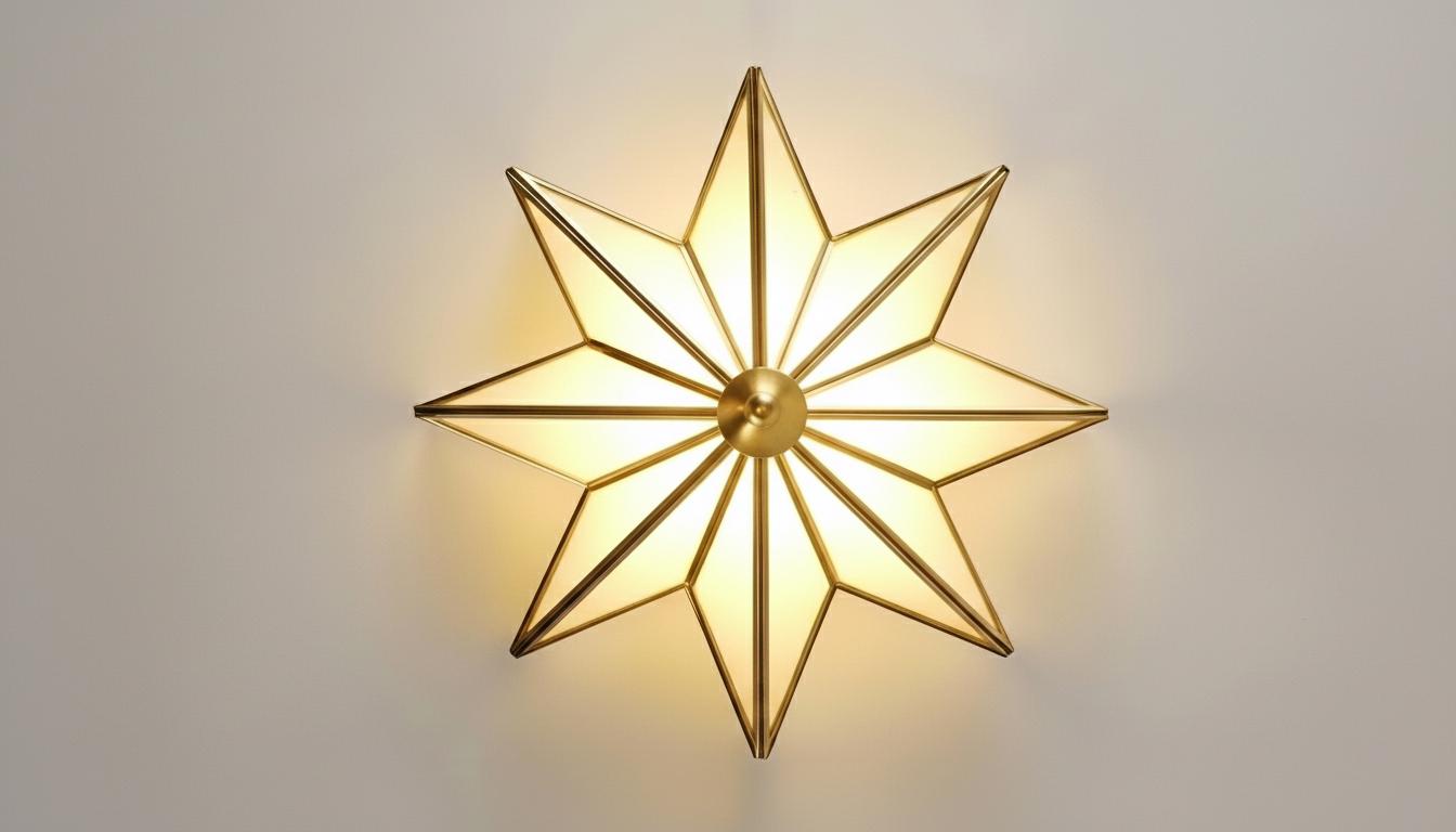 Handmade Moroccan Milk Glass Wall Light – Bronze Brass Chandelier – Glass Moroccan Wall Sconce –  Geometric Design Boho Hallway Lighting