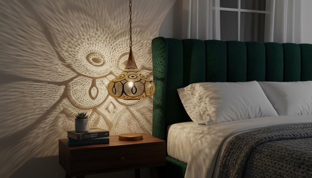 Moroccan Brass Pendant Light: Handmade Hanging Lamp