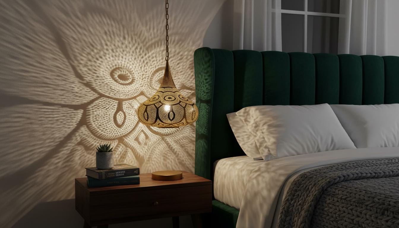 Moroccan Brass Pendant Light: Handmade Hanging Lamp