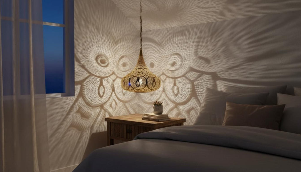 Moroccan Brass Pendant Light: Handmade Hanging Lamp
