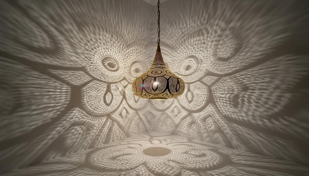 Moroccan Brass Pendant Light: Handmade Hanging Lamp