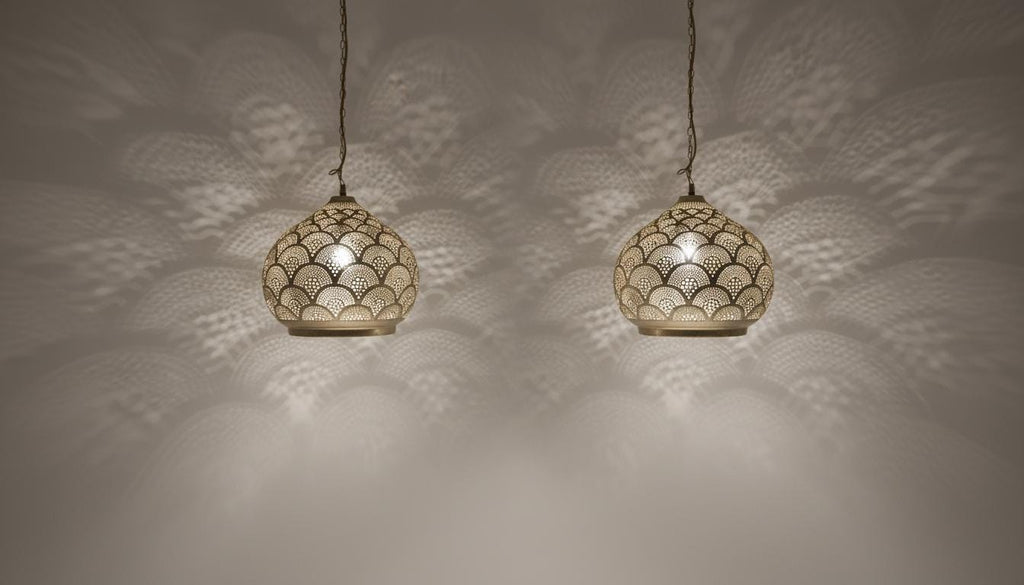 Handmade Moroccan Brass Pendant Light | Vintage Patina Green Ceiling Lamp | Boho Engraved Lantern Shade | Oriental Home Decor|Light Fixtures