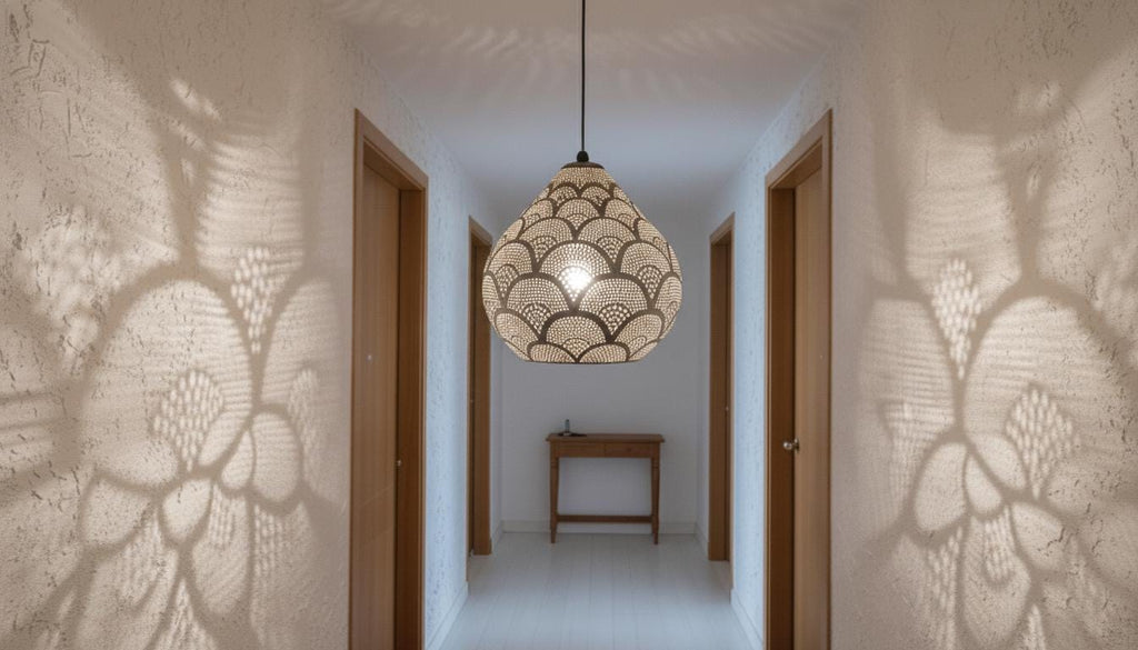 Moroccan Ceiling Fixture Light,Pendant Lighting,Simple Moroccan Pendant Lamp ,Boho Chandelier Lighting,Pierced Teardrop Boho Lamp